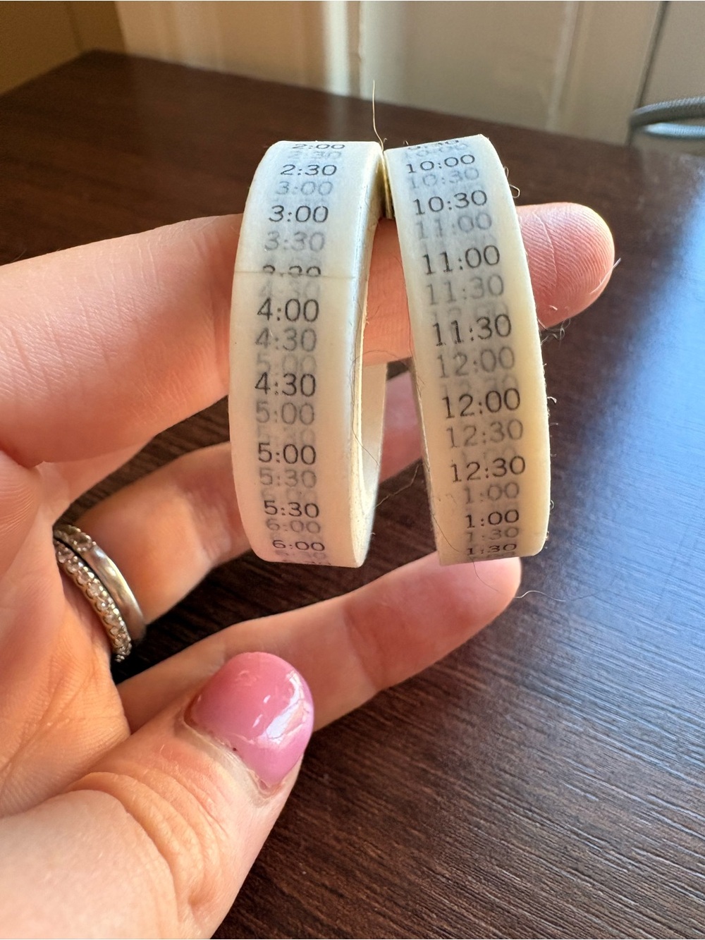 Time Label Adhesive Tape Roll - White with Black Print